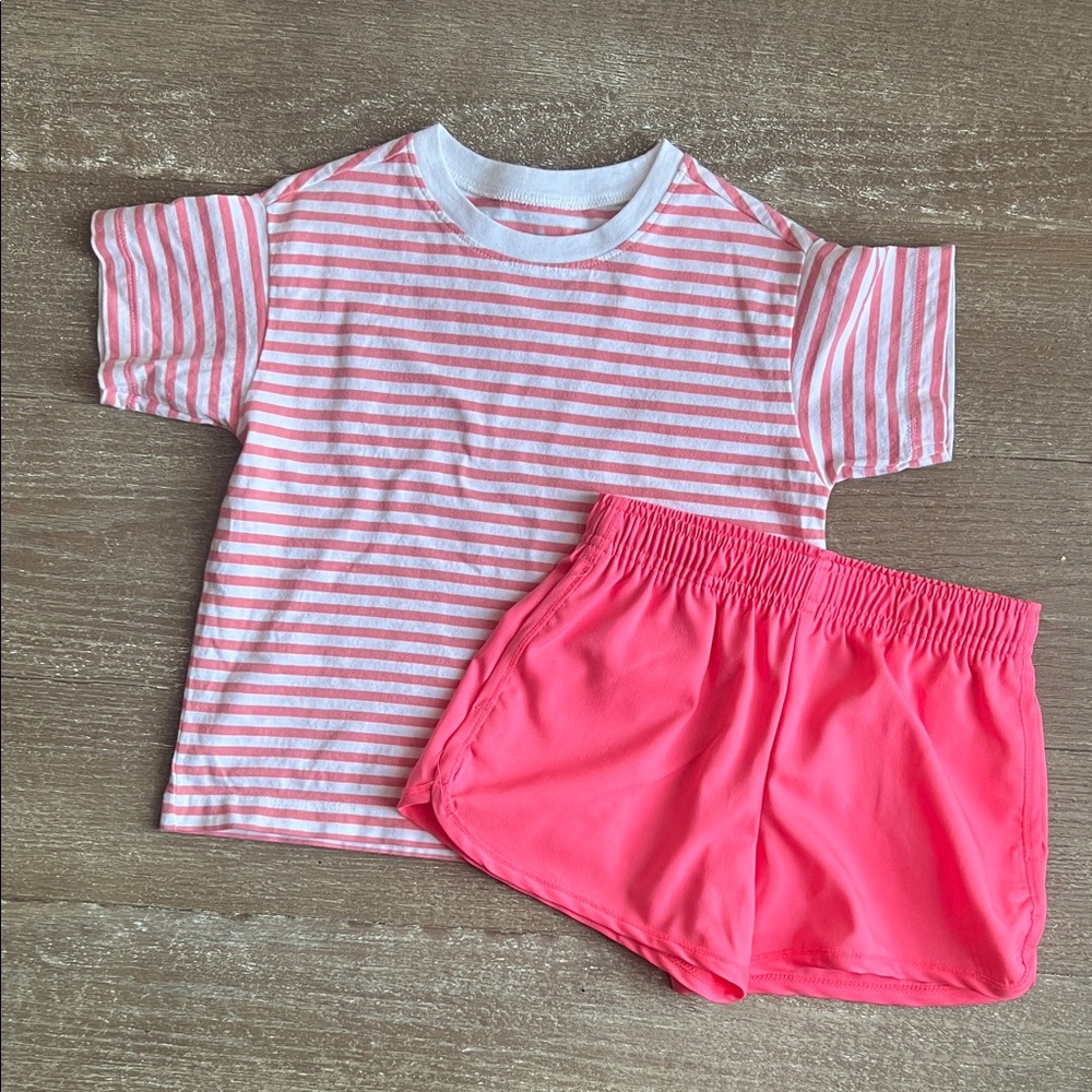 EUC Bundle Primary Kids’ StayCool Stretch Running Short & Striped Tshirt